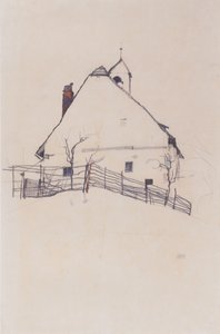House with Bell Tower by Egon Schiele